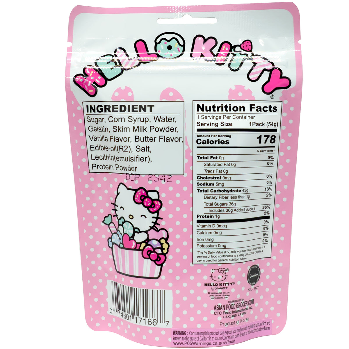 Hello Kitty Soft Candy Milk Flavor 54g