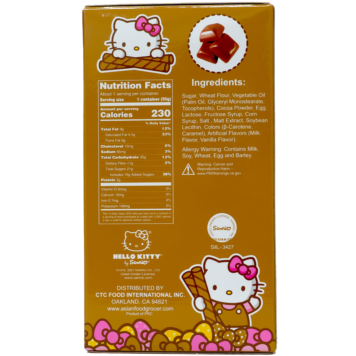Hello Kitty Wafer Cookies Chocolate Flavor 50g