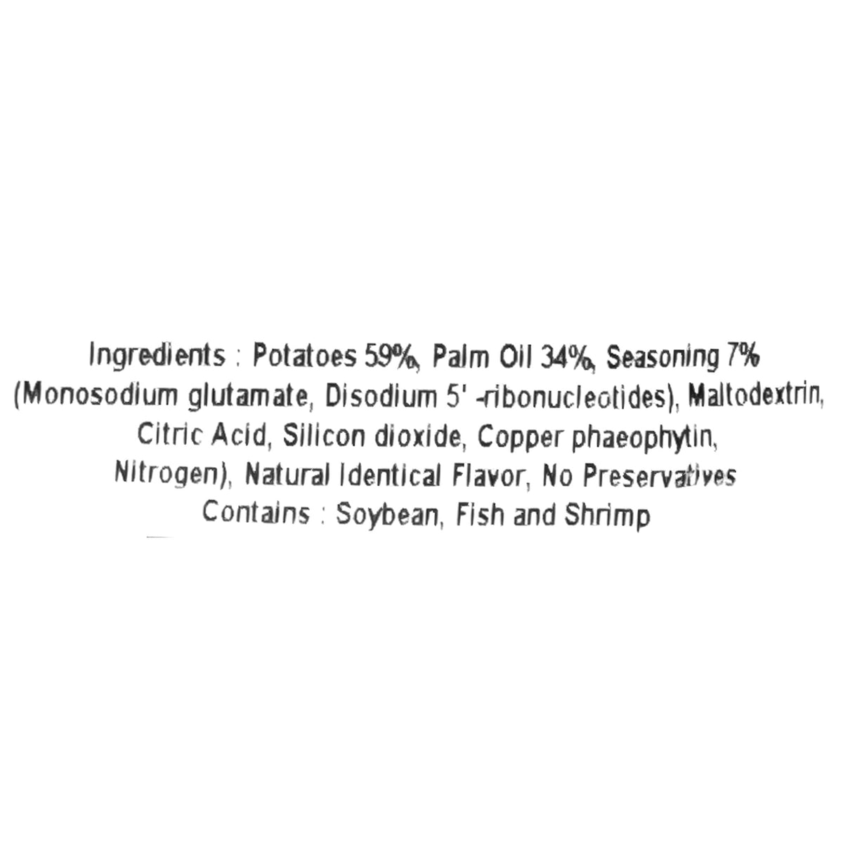 Lay&#39;s Potato Chips 2 in 1 Seafood Sauce Flavor 40g ingredients