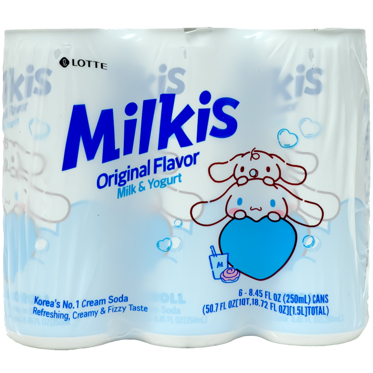 Lotte Milkis Carbonated Drink Milk Yogurt Flavor 250ml - 6 Cans
