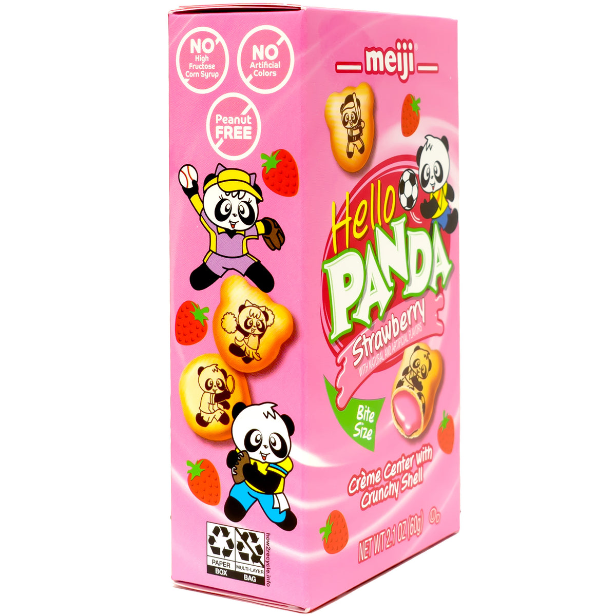 Meiji Hello Panda Cookies Filled with Strawberry Cream 60g