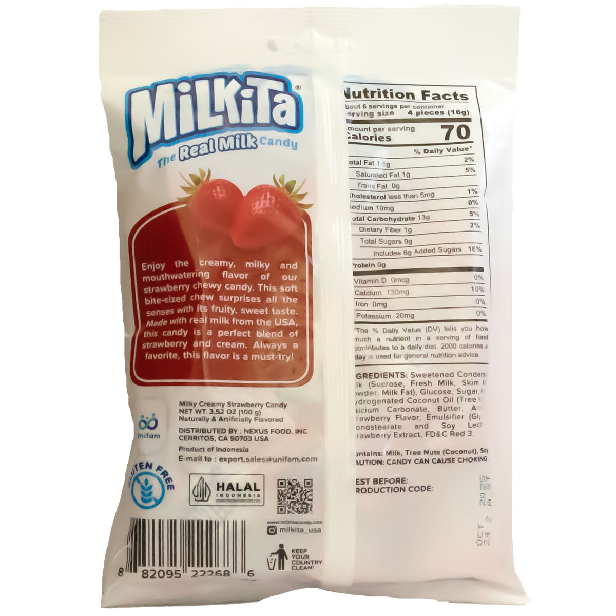 Milkita Strawberry Shake Candy 120g
