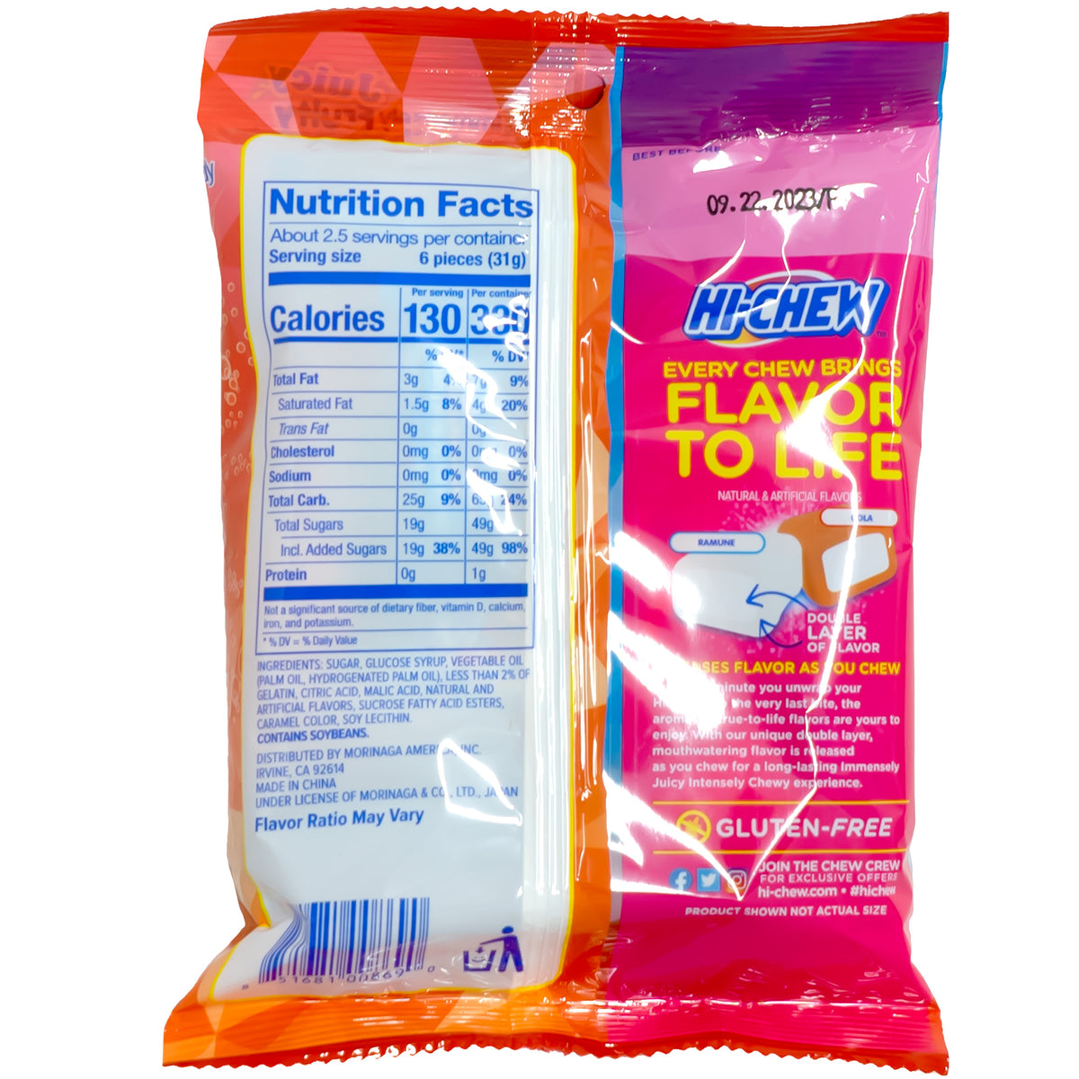 Morinaga Hi-Chew Chewy Juicy Candy Soda Pop Ramune Cola Flavor 80g