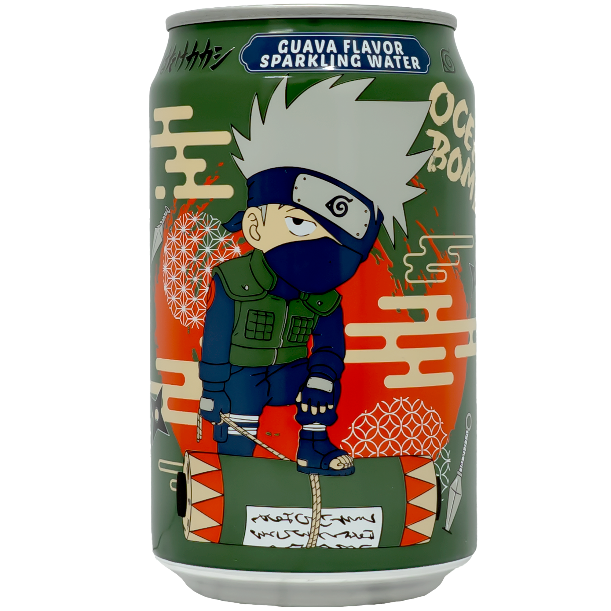 The can features a bold and vibrant design with a character illustration in action, set against an energetic background. The green and orange color scheme adds to the lively feel, making it a standout on any shelf.
