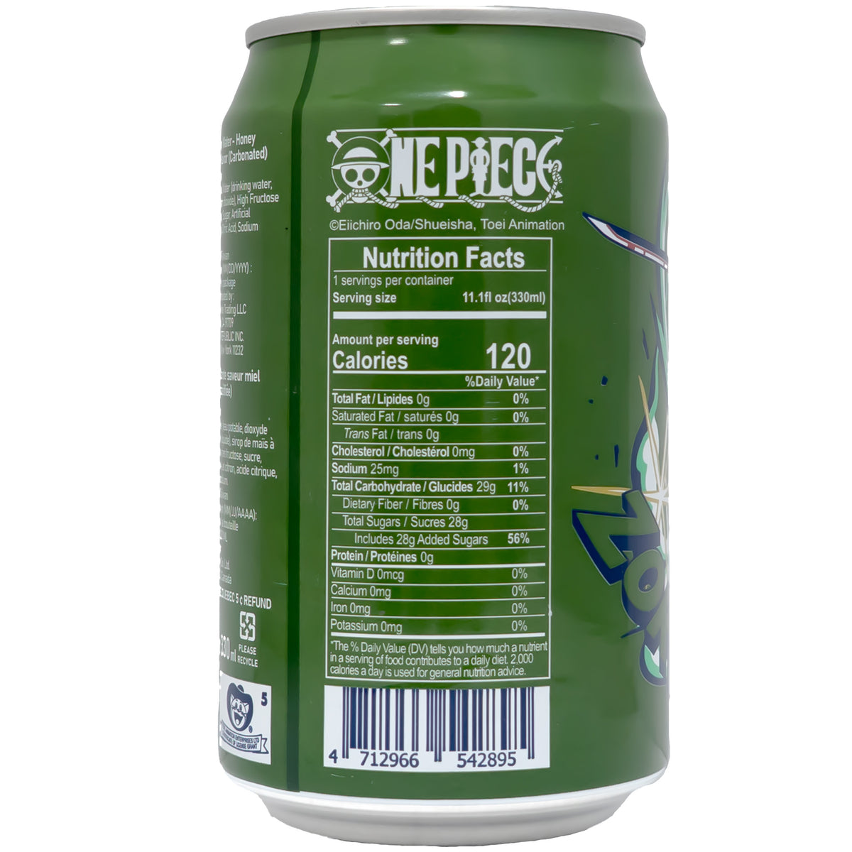 Ocean Bomb One Piece Honey Lemon Flavor Soda 330ml
