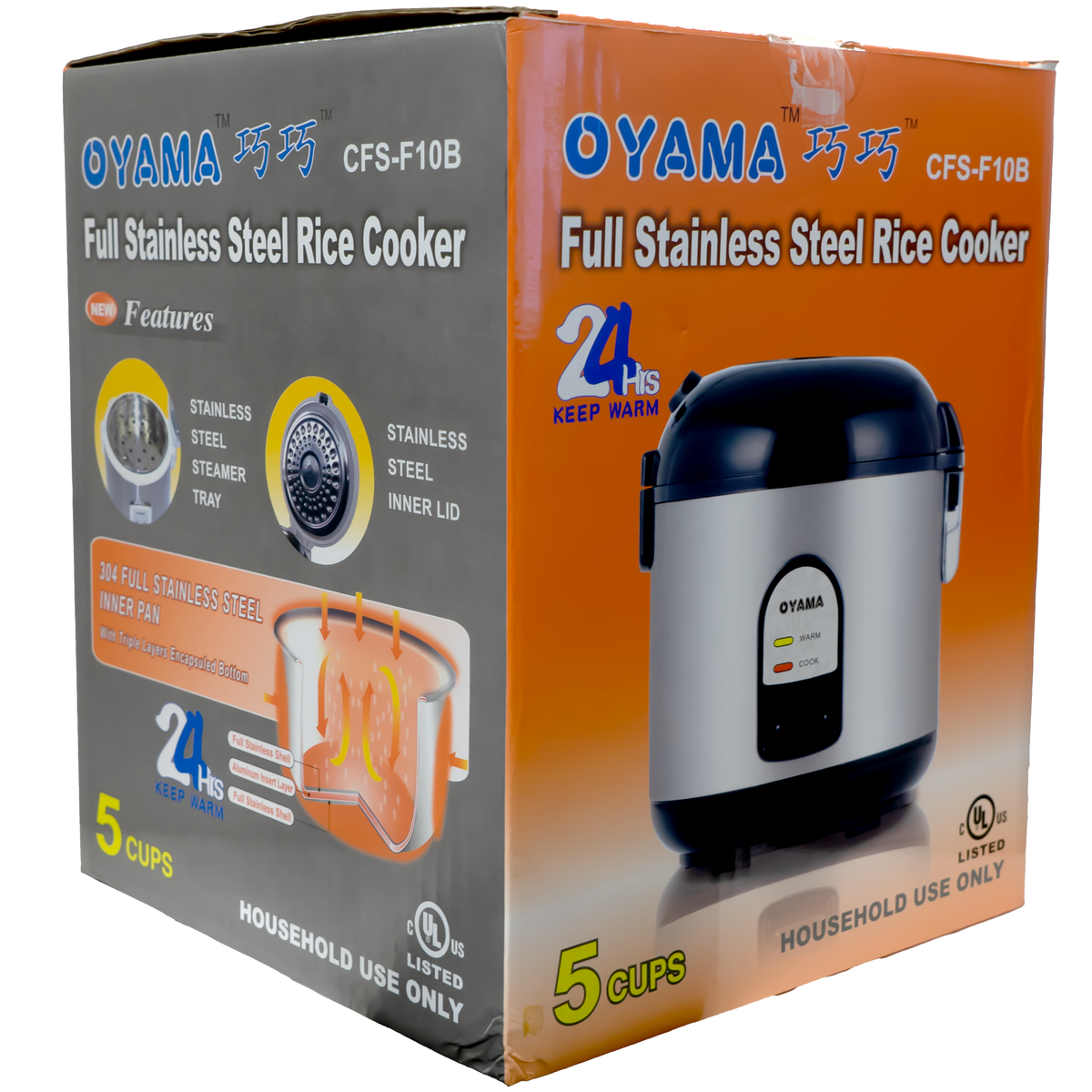 Oyama Full Stainless Steel Rice Cooker 5 cups