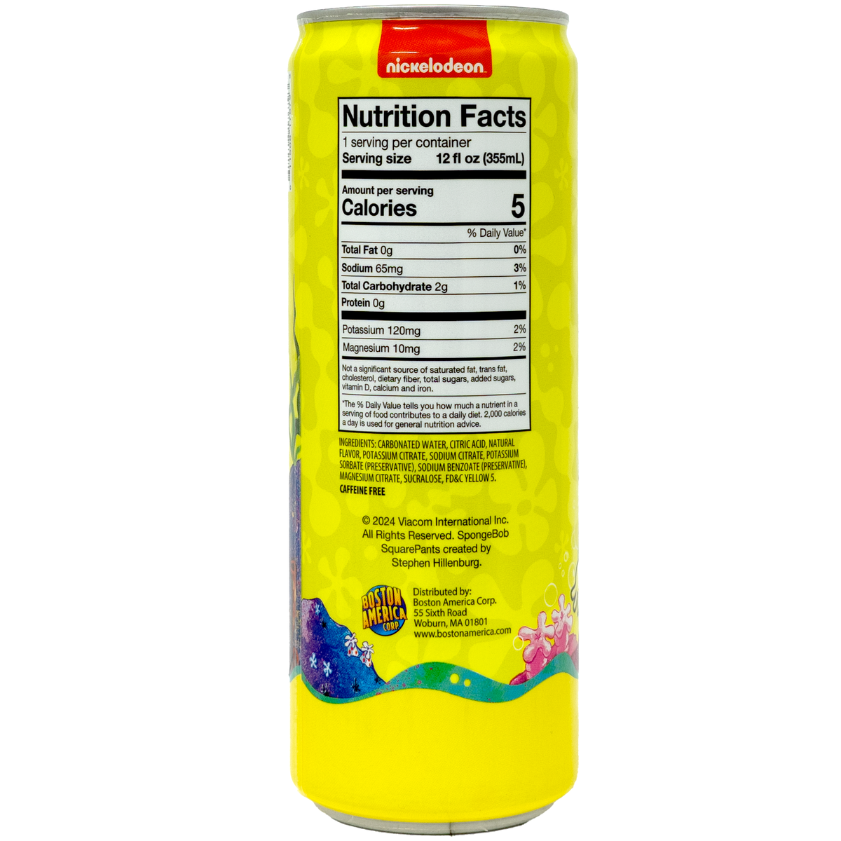 Back of can which contains nutrition label and ingredients