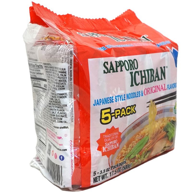 Sapporo Ichiban Japanese Style Noodle Original Flavored Soup 100g - 5 Bags