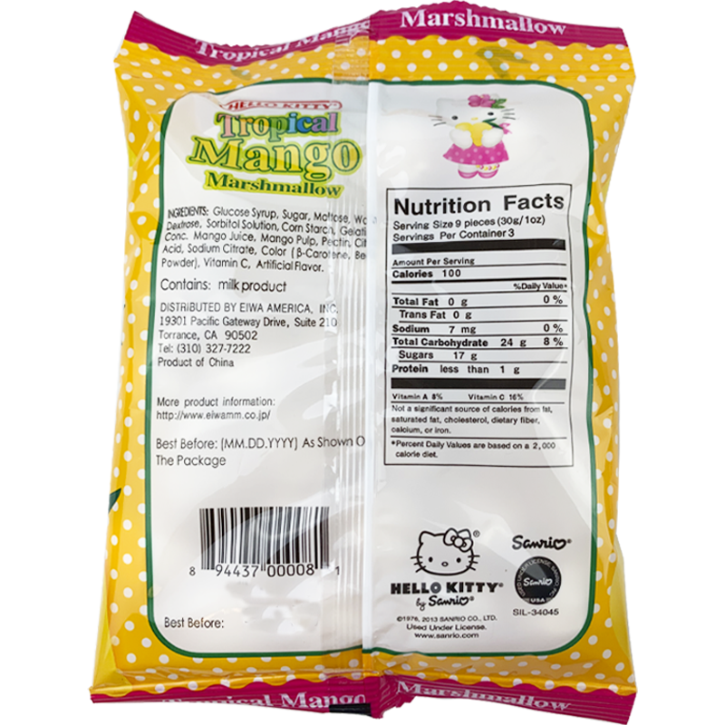 Hello Kitty Marshmallow Tropical Mango Flavor 90g