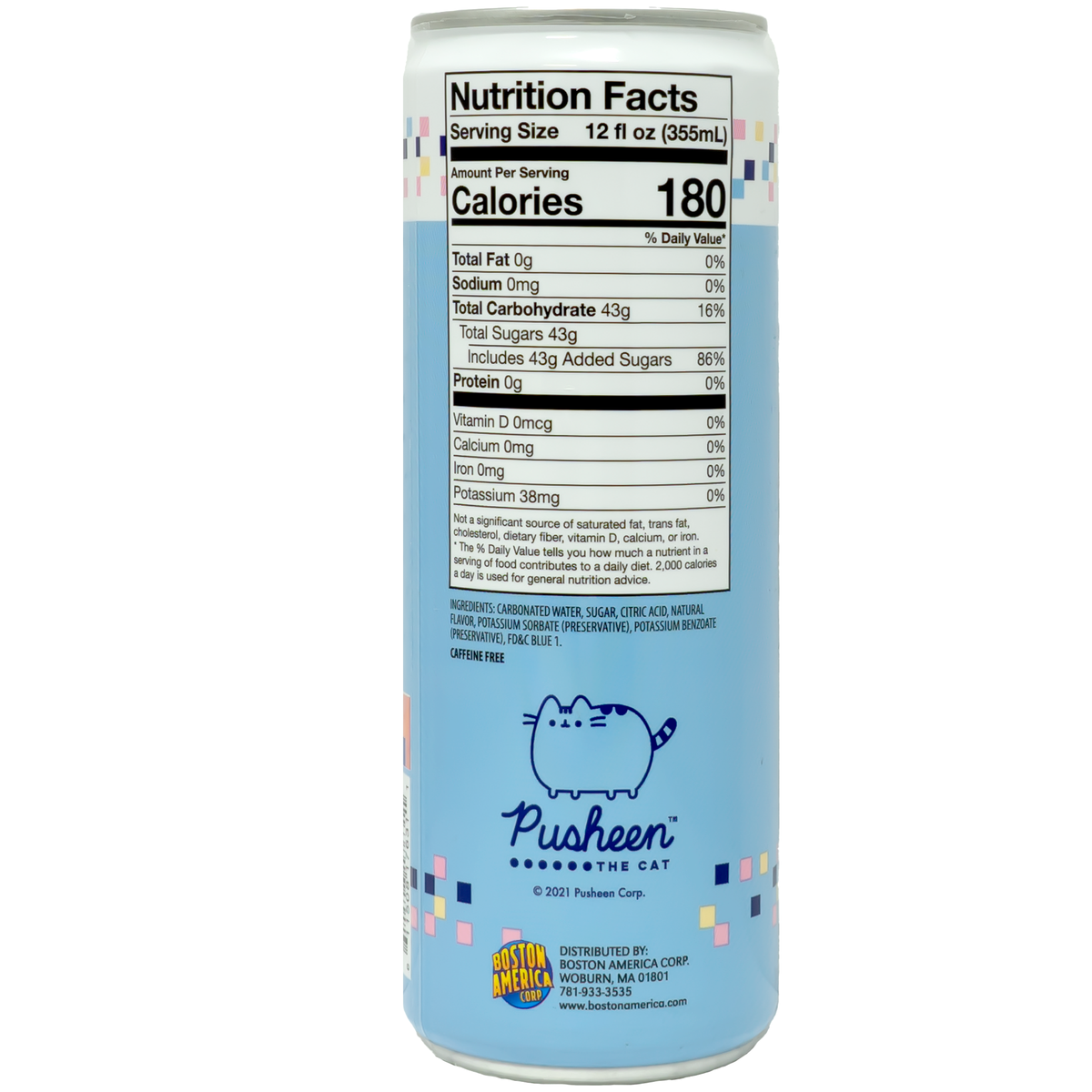 Back of can which includes nutrition label and ingredients