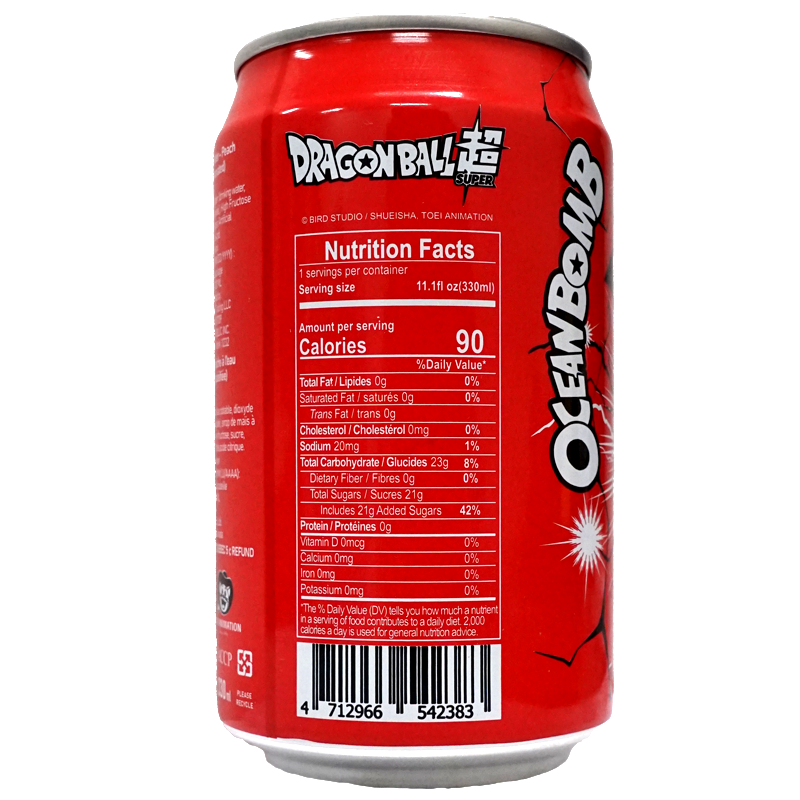 Back of can which includes nutrition label and ingredients
