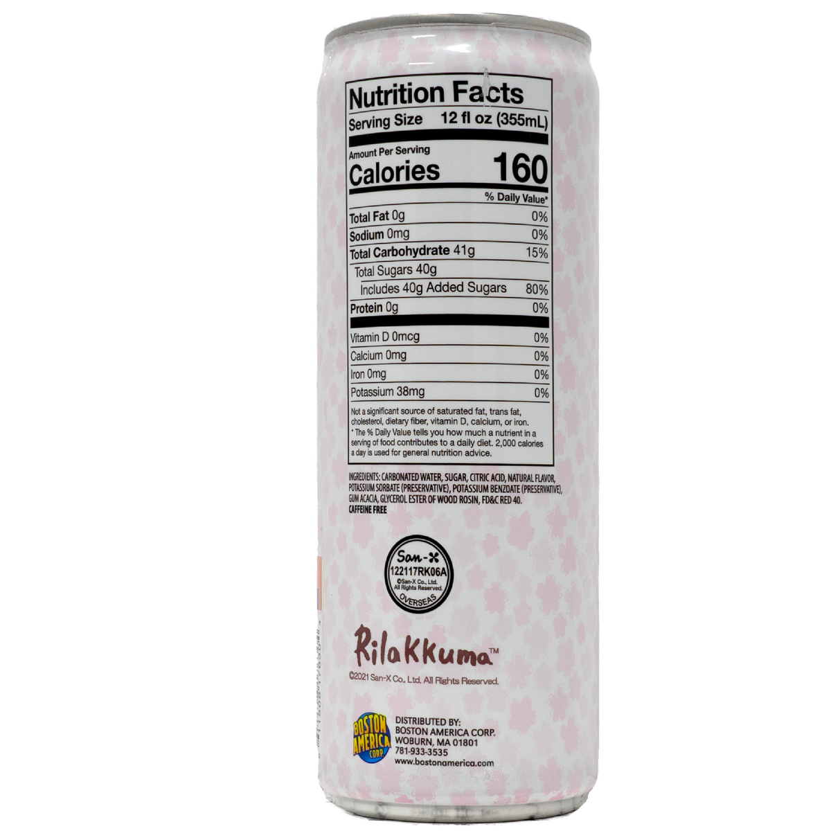 Back of can which includes nutrition label and ingredients