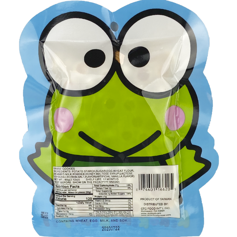 Back of product contains nutrition label and ingredients
