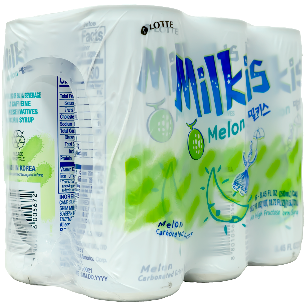 Lotte Milkis Carbonated Drink Melon Flavor 250ml*6*5