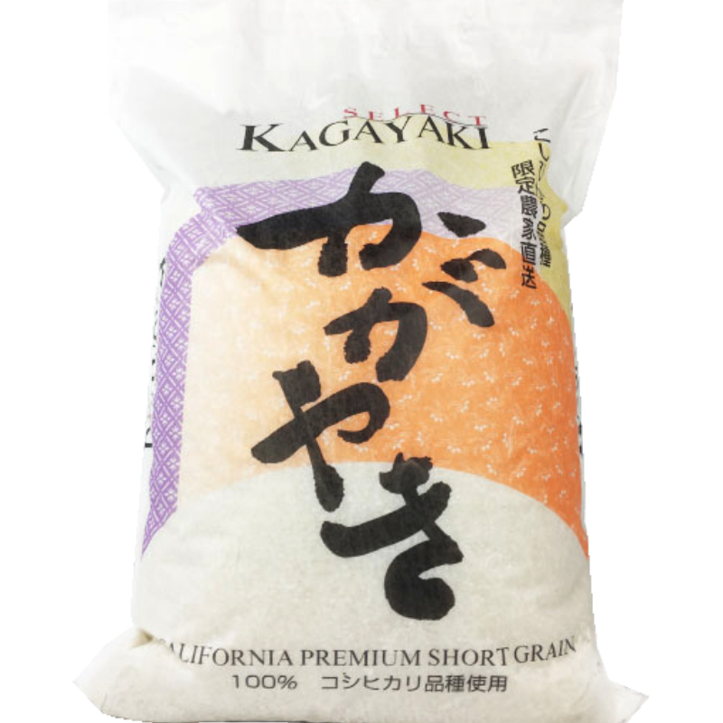 The packaging features a clear image of the rice grains with elegant Japanese calligraphy, emphasizing its premium quality. The back of the package includes detailed cooking instructions and nutrition information, ensuring you get the perfect bowl of rice every time.